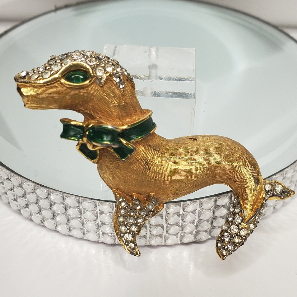 Early & Rare Collectors KJL Jeweled Seal Pup Brooch Pin - Picture 3 of 7